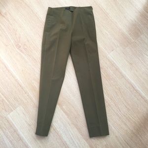 Theory Forest Green Slim Cropped Pants - Belisa Teach
